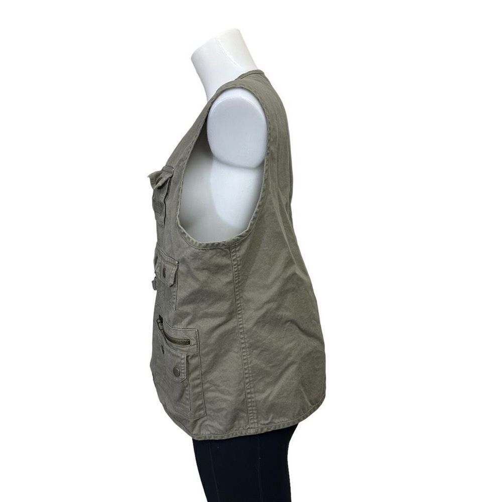 LAUREN‎ Ralph Lauren Women’s Vintage Fishing Utility Vest Olive green sz L - Picture 2 of 9